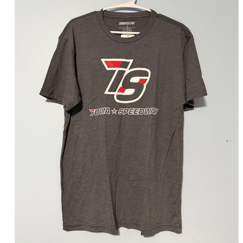 NASCAR Iowa Speedway Graphic T-Shirt Men's Large Gray Tri-Blend 0868